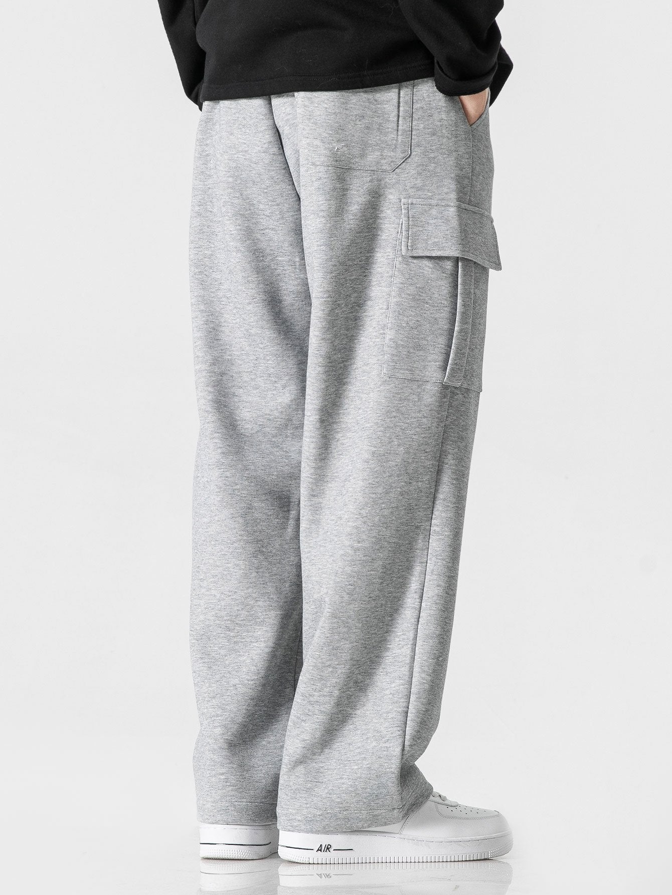 Relax Fit Long Sleeve 2 In 1 Waffle T-Shirt & Relax Fit Straight Leg Jersey Cargo Pants