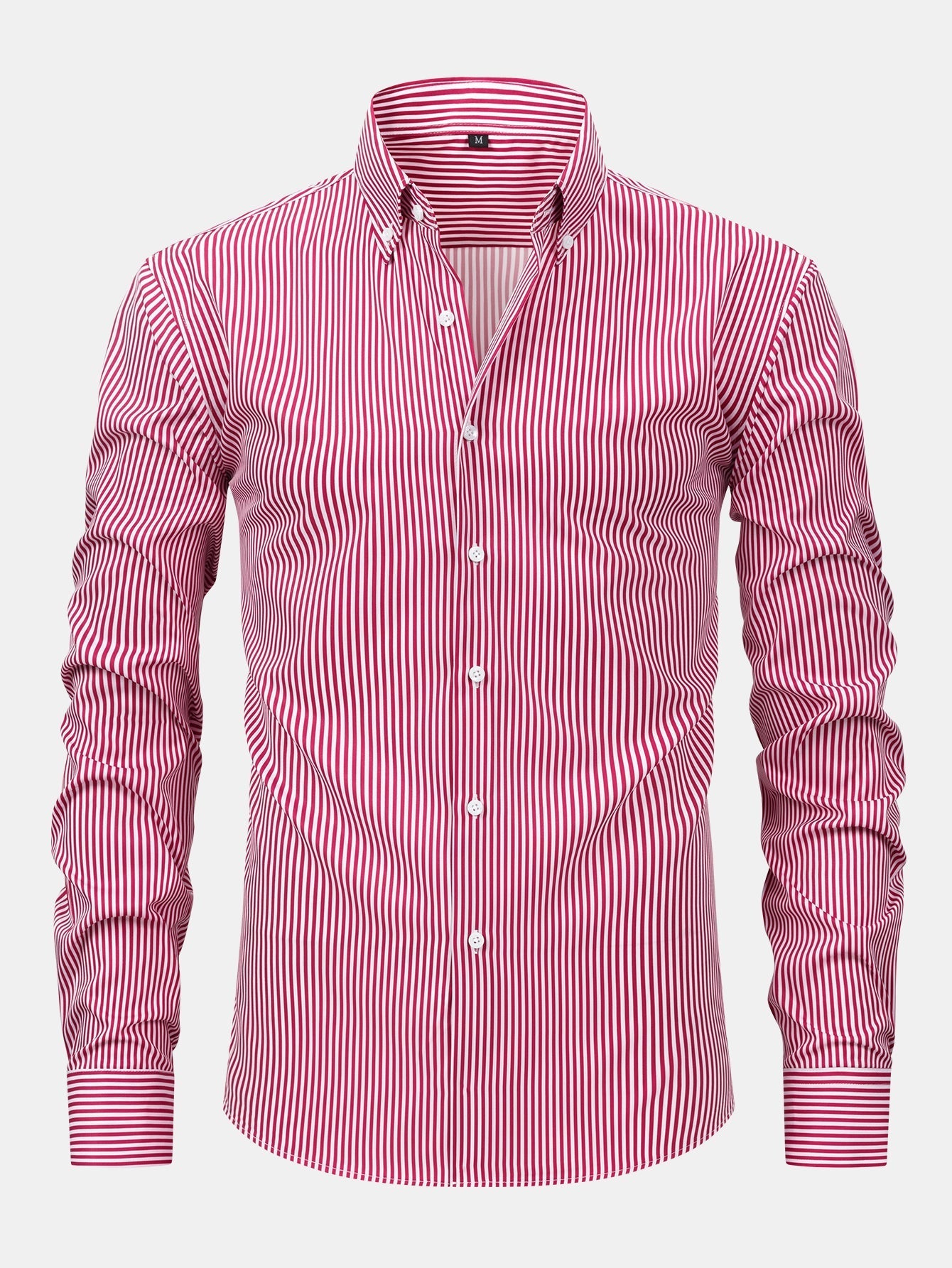 Long Sleeve Stripe Button Up Shirt & Slim Fit Tapered Trousers