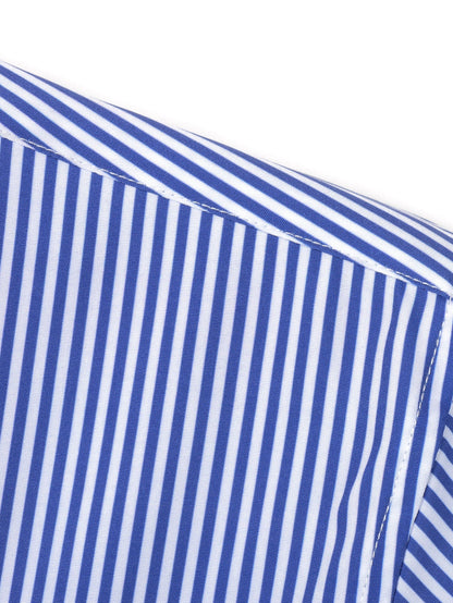 Long Sleeve Stripe Button Up Shirt & Slim Fit Tapered Trousers