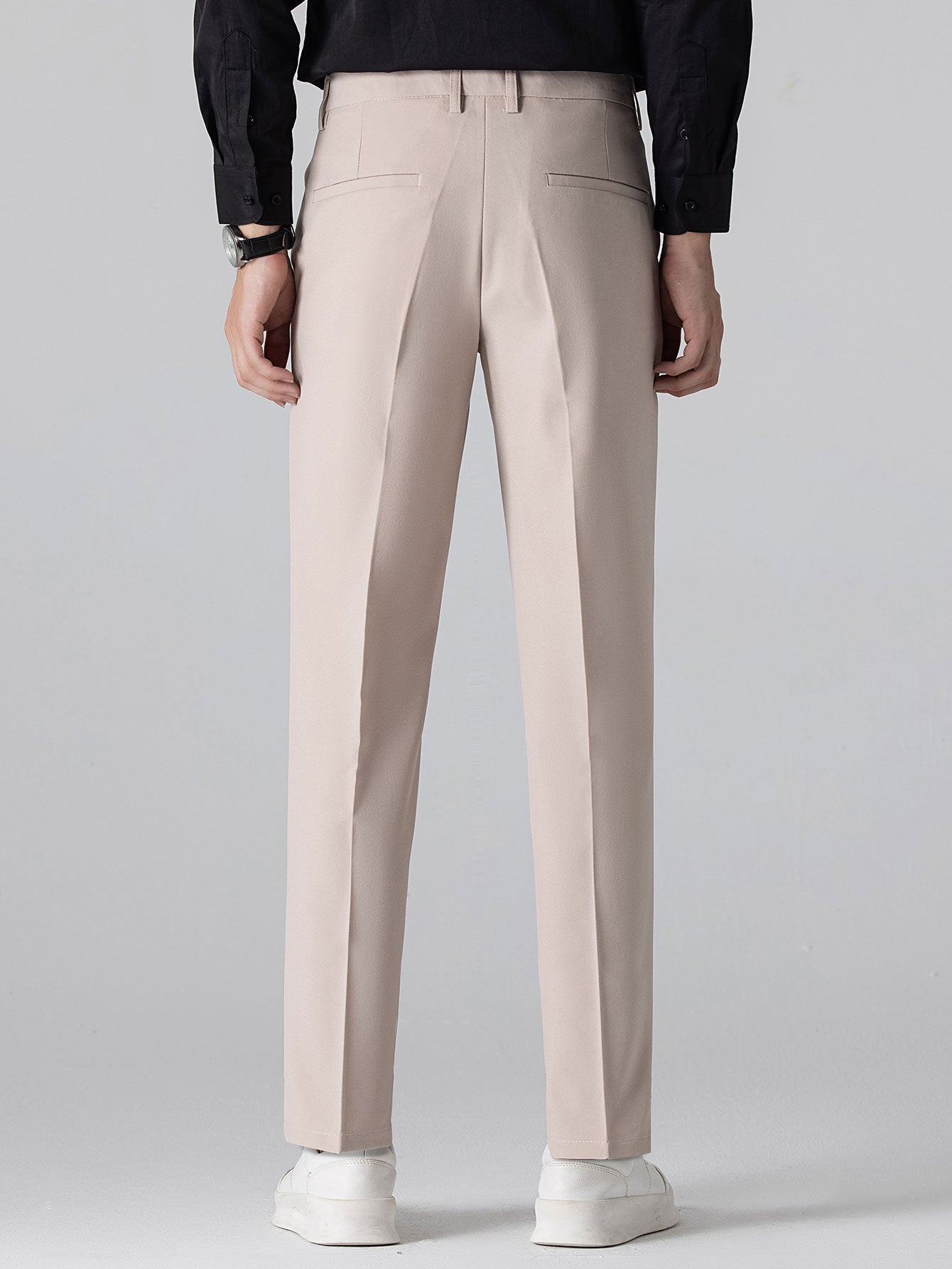 Geometric Knit V Neck Polo Shirt & Slim Fit Tapered Trousers