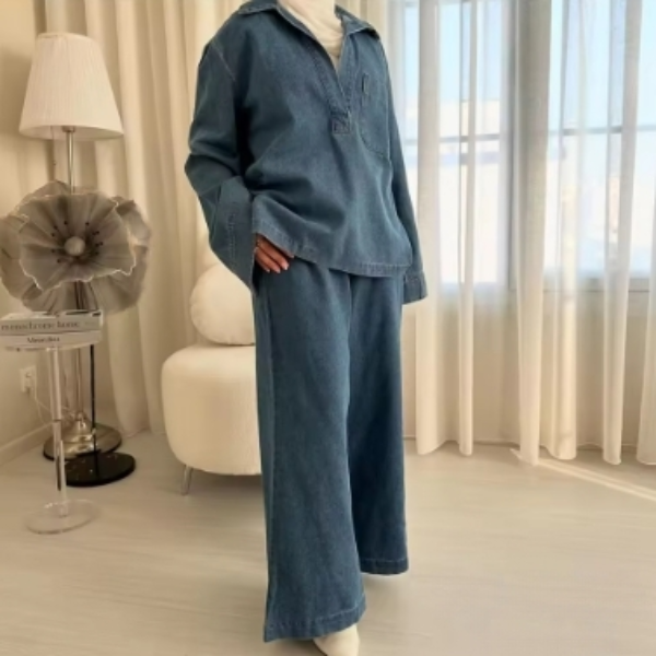 The Marseille Denim Two-Piece Set