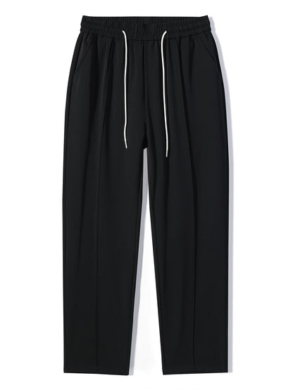 Relax Fit Long Sleeve 2 In 1 Waffle T-Shirt & Single Pleat Drawstring Straight Leg Pants