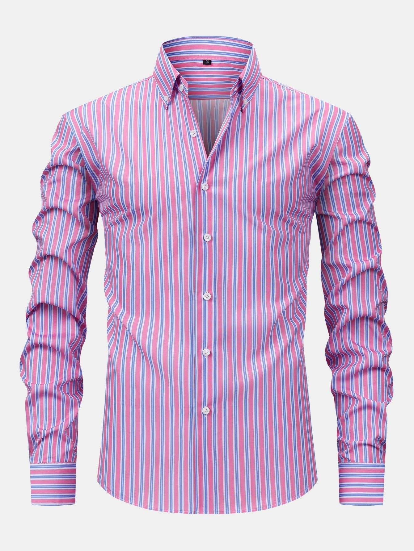 Long Sleeve Stripe Button Up Shirt & Slim Fit Tapered Trousers