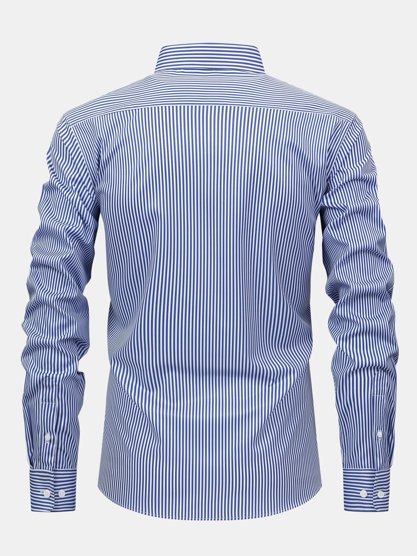 Long Sleeve Stripe Button Up Shirt & Slim Fit Tapered Trousers