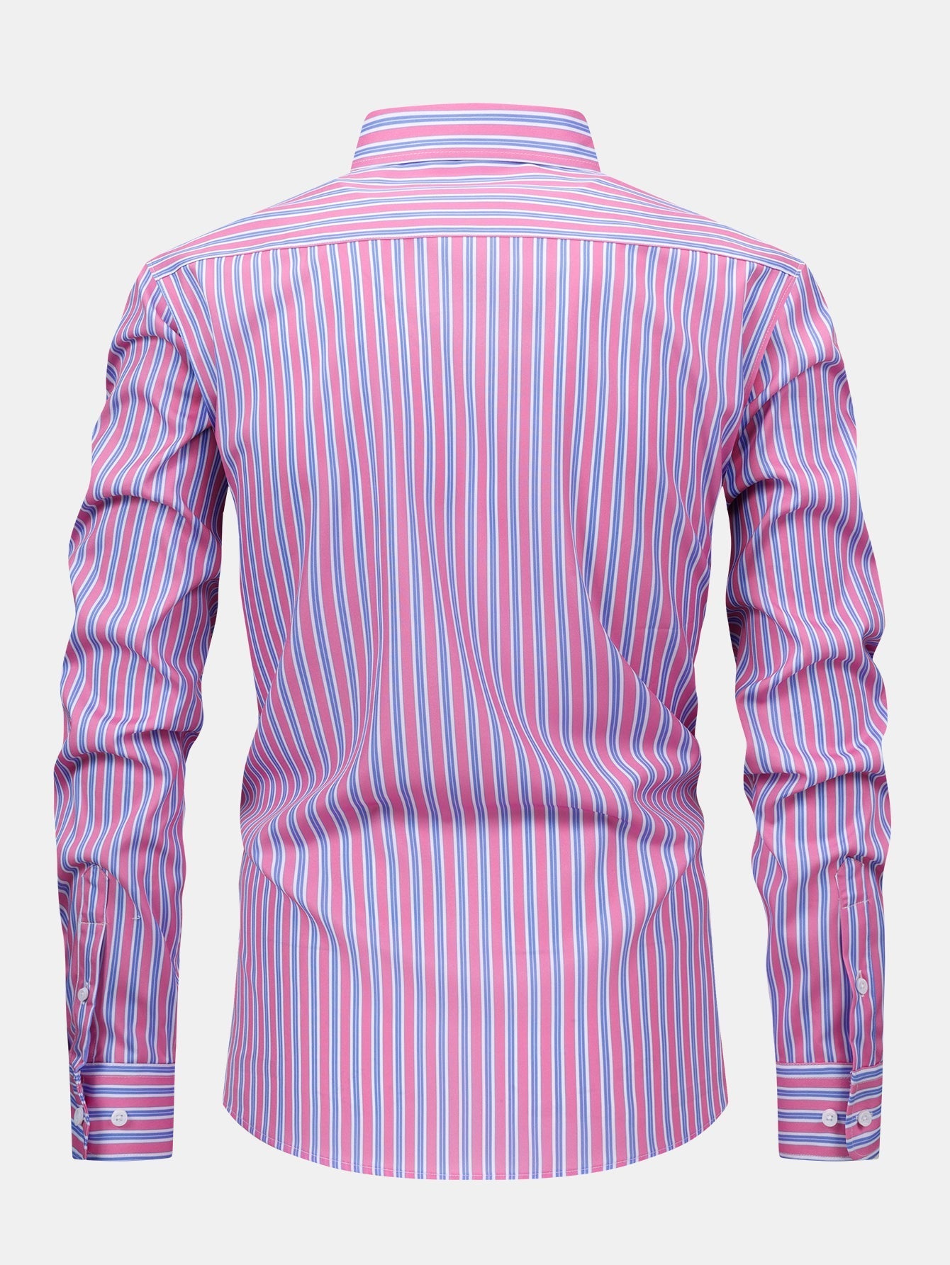 Long Sleeve Stripe Button Up Shirt & Slim Fit Tapered Trousers