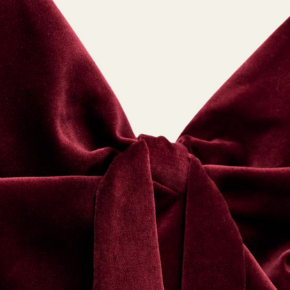 The Lucerne Crop Velvet Bow Top