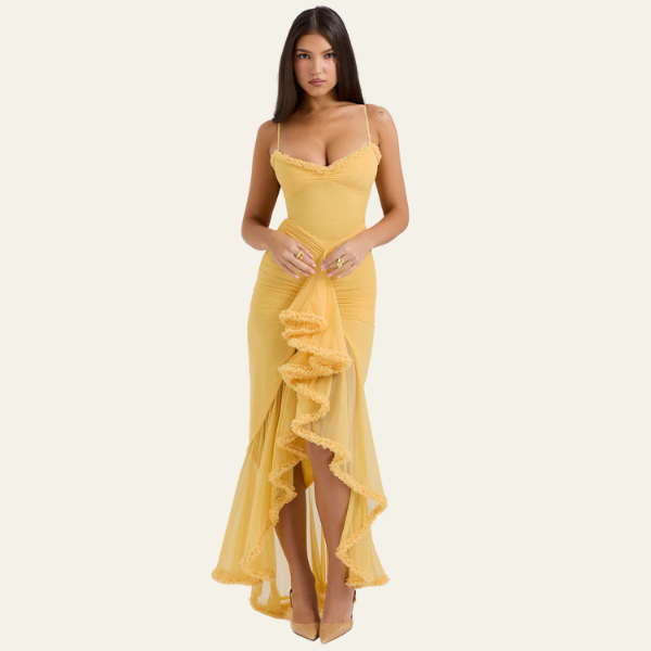 The Seville Ruffle Evening Dress