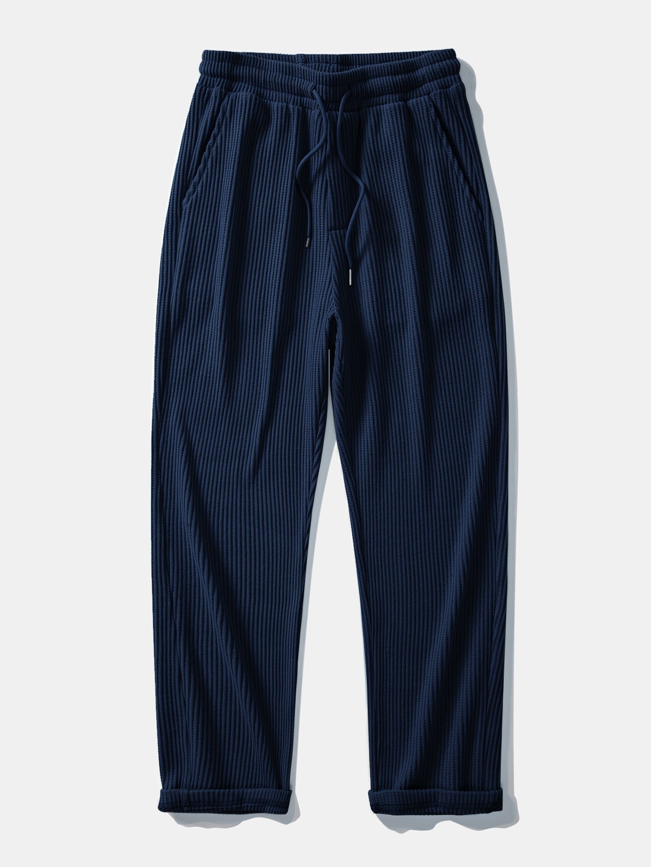 Long Sleeved Knitted Waffle Polo Shirt & Drawstring Knitted Waffle Pants
