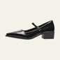 The Valencia Patent Block Heel