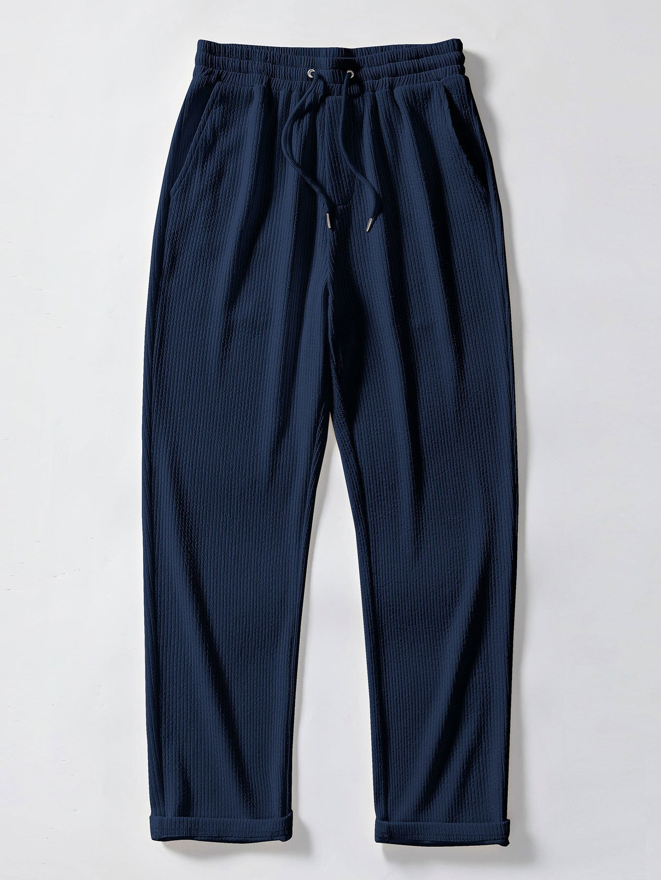 Muscle Fit Ribbed Button Up Shirt & Straight Leg Ribbed Pants