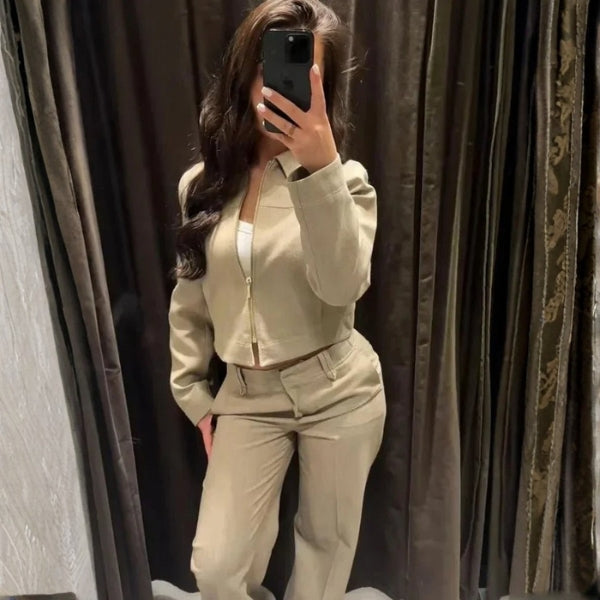 The Emmy Beige Two-Piece Set