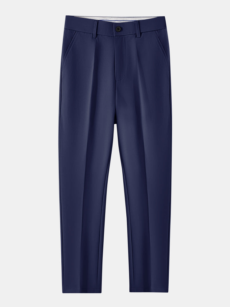Long Sleeve Stripe Button Up Shirt & Slim Fit Tapered Trousers