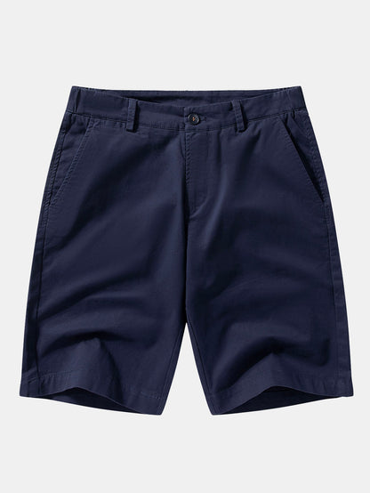 Texture Contrast Knitted V Neck Polo Shirt & Cotton Chino Shorts