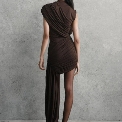 The Verona Draped Asymmetric Mini Dress
