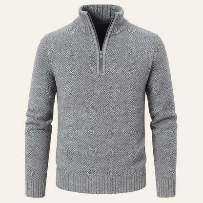 The Marseille Textured Quarter Zip Sweater