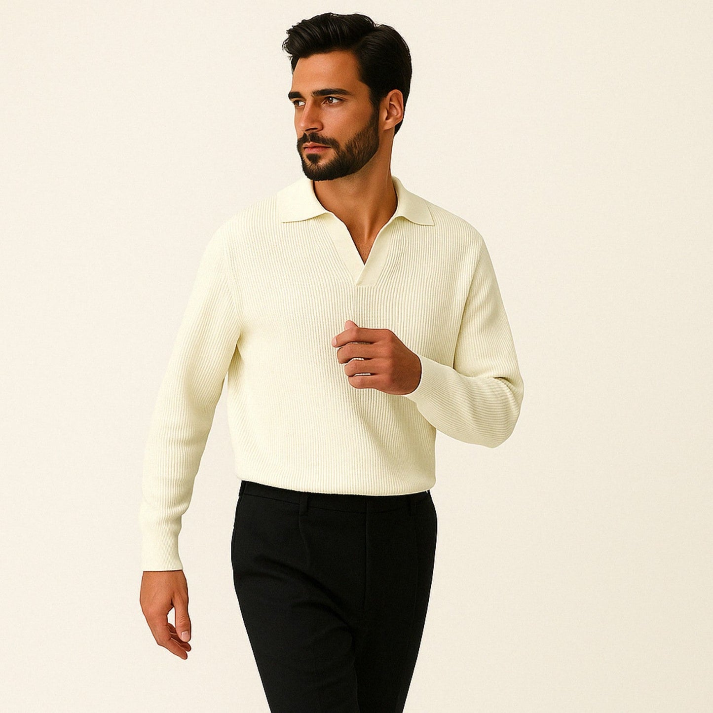 The Lugano V-Neck Knit Sweater Polo