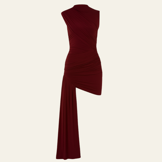 The Verona Draped Asymmetric Mini Dress