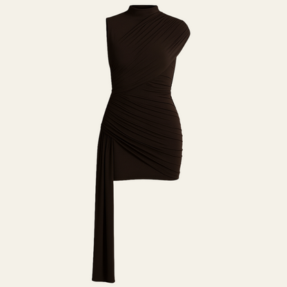 The Verona Draped Asymmetric Mini Dress