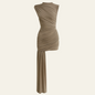The Verona Draped Asymmetric Mini Dress