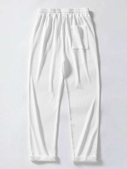 Muscle Fit Ribbed Button Up Shirt & Straight Leg Ribbed Pants