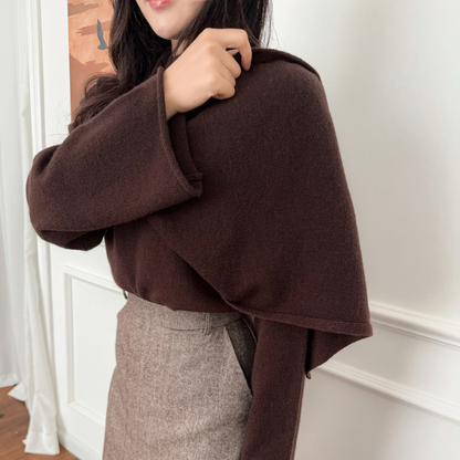 The Oslo Scarf-Neck Knit Sweater