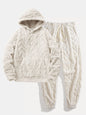 Geometric Jacquard Teddy Hoodie & Jogging Pants