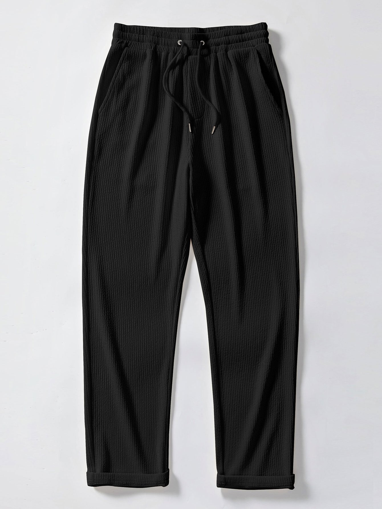 Muscle Fit Ribbed Button Up Shirt & Straight Leg Ribbed Pants