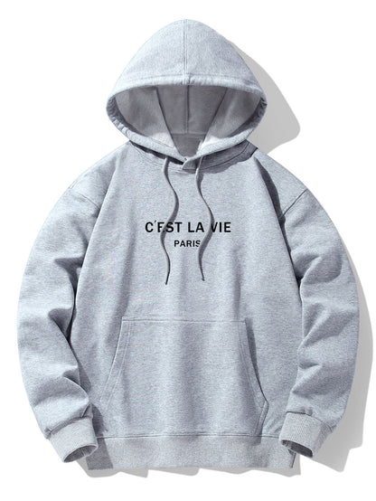Paris Print Cotton Blend Hoodie & Jogger Pants