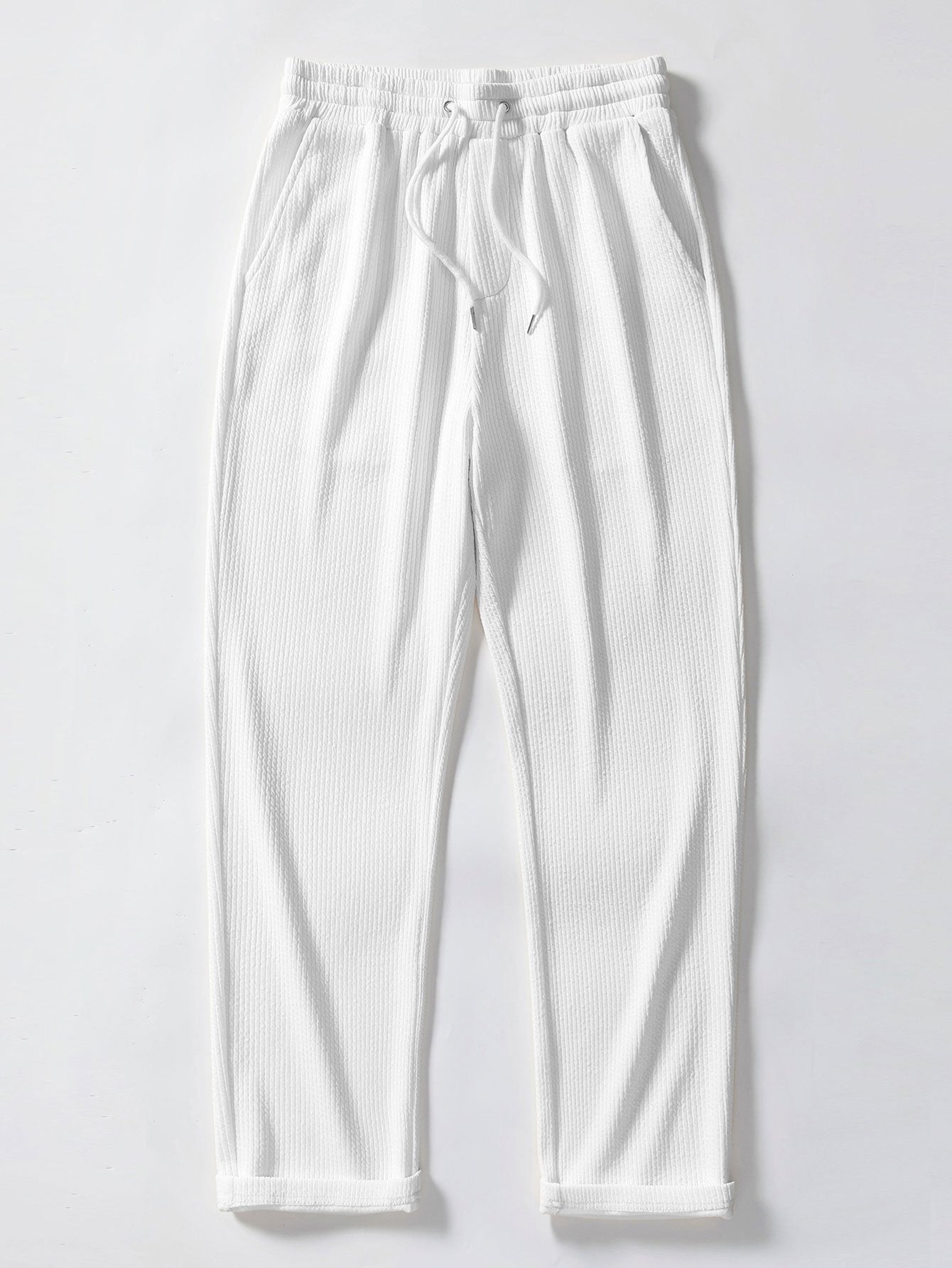 Muscle Fit Ribbed Button Up Shirt & Straight Leg Ribbed Pants